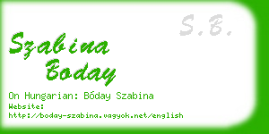 szabina boday business card